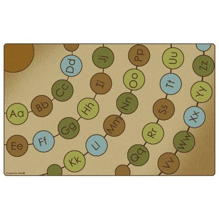 CARPETS FOR KIDS Radiating Alphabet Seating Circles Carpet, Natural - 8 ft. 4 in. x 13 ft. 4 in. 1598453